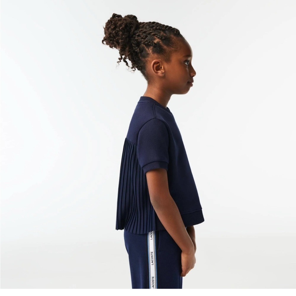 Girls Lacoste crew sweatshirt with pleated back. - Picture 5 of 5